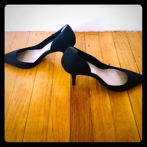 Aldo black matte snakeskin heels